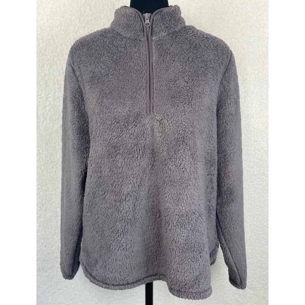 (NWT) H&M • Dusty Purple Quarter-Zip Sherpa Fleece Jacket, M - Picture 12 of 12